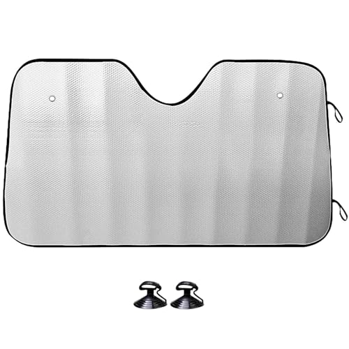 MERCURY TEXTIL- Parasol Plegable para Coche con 2 ventosas, Reflectante, protección Solar y UV, Ideal para Todo Tipo de vehículos (160x90cm)