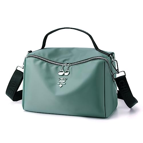 Vllcsla Bolso Bandolera para Mujeres Una Abertura con Correa de Hombro Desmontable y Ajustable, Bolso de Hombro de Tamaño Mediano Impermeable de Tela para Mujeres Que Viajan (Verde)