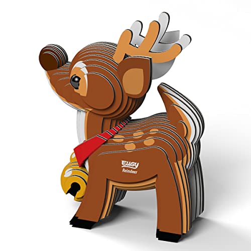 Eugy Reindeer 3D Puzzle, 22 Piece Eco-Friendly Educational Learning Puzzles For Kids 6+ #TOP3