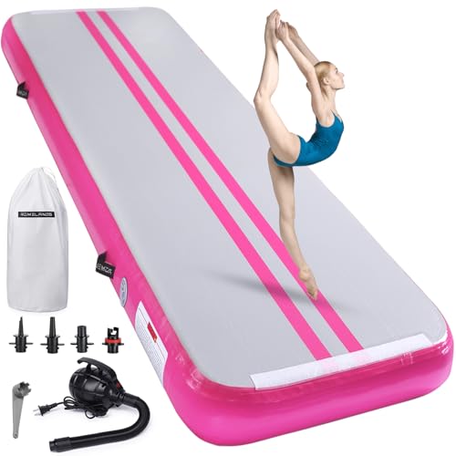 ROMELANDS Inflatable Air Gymnastics Mat, 16ft Tumbling Training Mats Tumble Track Mat with Electric...