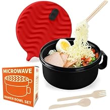 Ramen Cooker,Microwave Ramen Bowl,Noodle Bowl 48 oz,College Dorm Room Essentials for Girls for Boys, Apartment Essentials, Ideal for Home, Office, Dorm, or Gift,BPA-Free. red