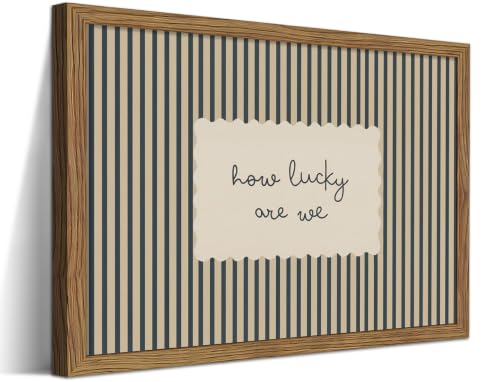 How Lucky Are We Wall Art, Vintage Inspirational Art 12x16 In Wood Framed