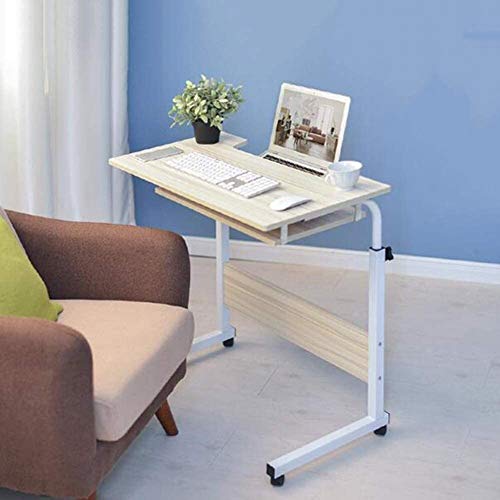 Anmmber Computer Desk Folding Tables,Laptop Stand Adjustable Computer Desk Wheels Portable Side Bed Sofa Hospital Reading Eating #TOP3