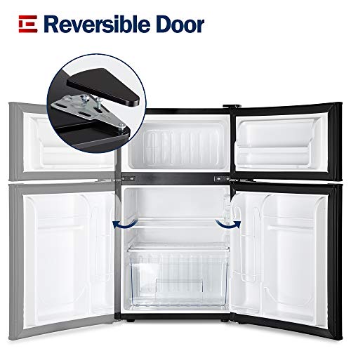 EUHOMY Mini Fridge with Freezer, 3.2 Cu.Ft Compact Refrigerator with