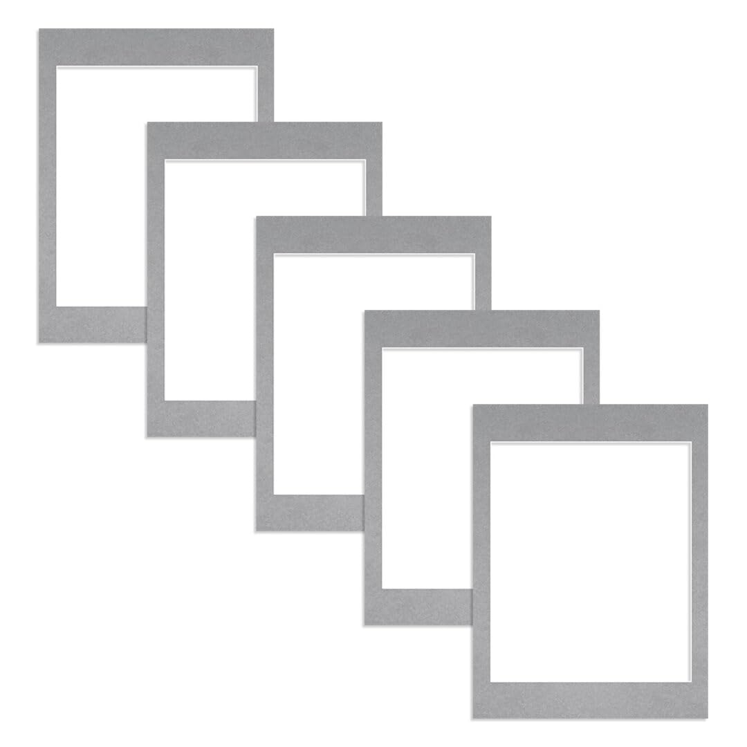 Alison Kingsgate 16X12 Silver Picture Mount - 12X10 Aperture - Pack 5 — image 1