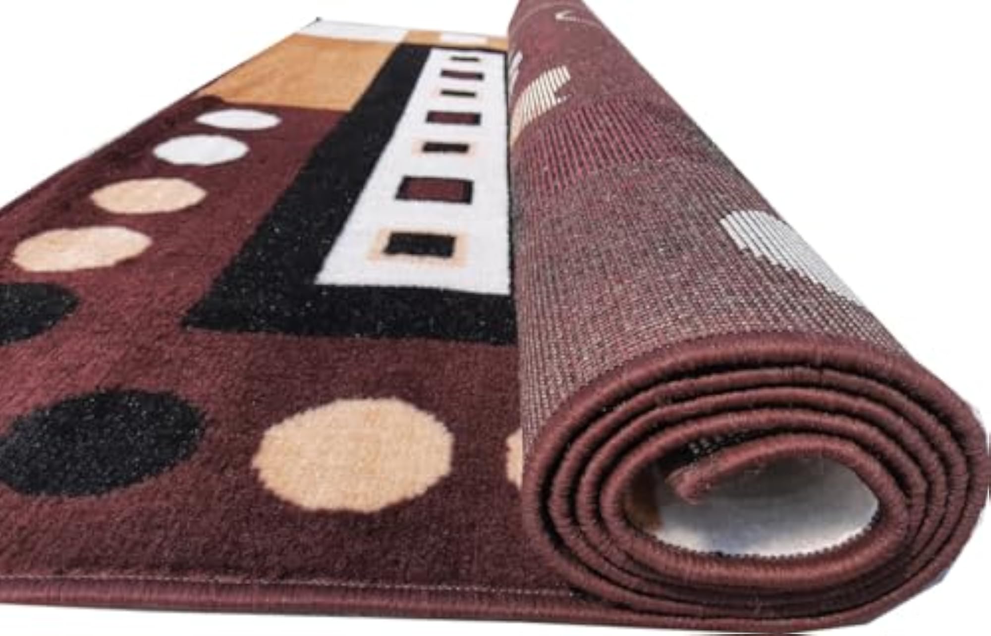 Anti Skid Floral Polyester Rectangular Rug