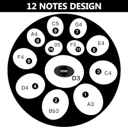 Hand Pan Drum 22 pulgadas 12 notas tono 440Hz miniatura 2
