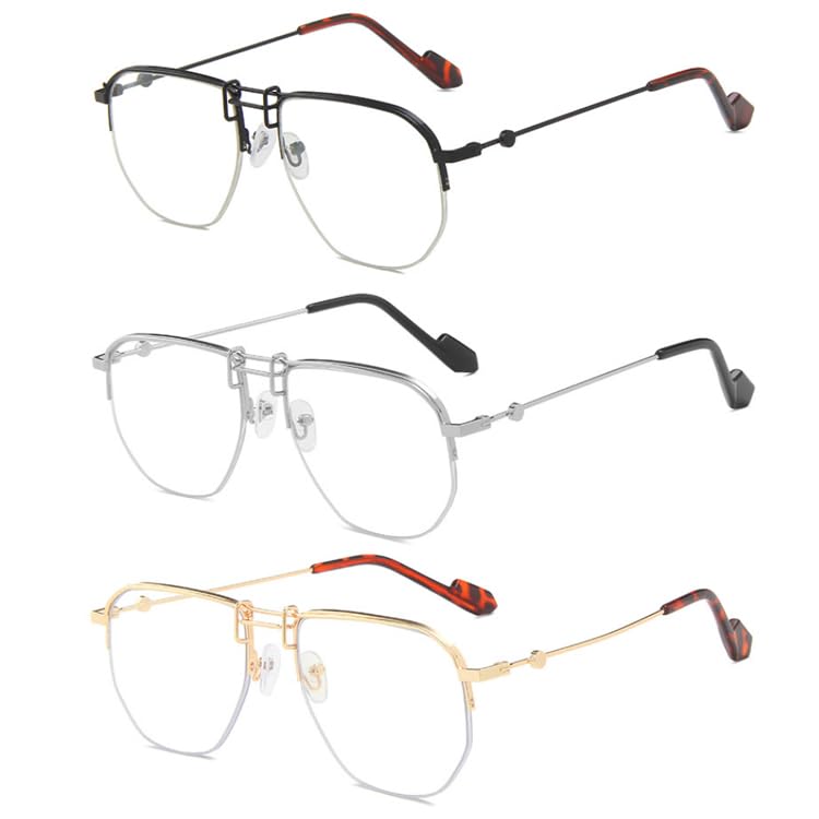 bullabulling 3Pack Retro Reading Glasses for Women Men Aviator Square Blue Light Computer Womens Reader (black/silver/gold, 2.0, x)