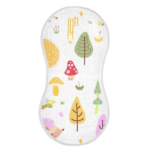 xigua Cute Hedgehogs Baby Burp Cloths for Newborn Boys and Girls 1 Pack, Soft & Absorbent Cotton Baby Burp Cloth, Baby Washcloths, Newborn Towel, Burp Rags