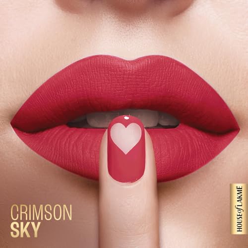 Image of Lakme Xtraordin-Airy Lip Mousse, Velvet Matte Finish, with air-light texture, enriched with cocoa butter for nourished & moisturised lips, Liquid Lipstick - Crimson Sky (1.8g)