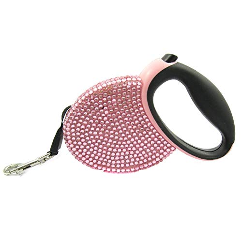 Laisse rétractable Strass Rose pour chien de petite taille - 2