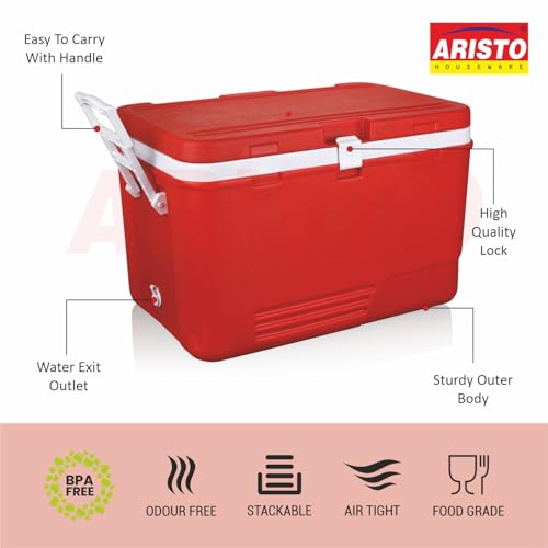 Image of Aristo Insulated Chiller Ice Box with Plug|Standard Size for Travel Party Bar Ice Cubes | Cold Drinks | Medical Purpose |110 Litre |Color May Vary