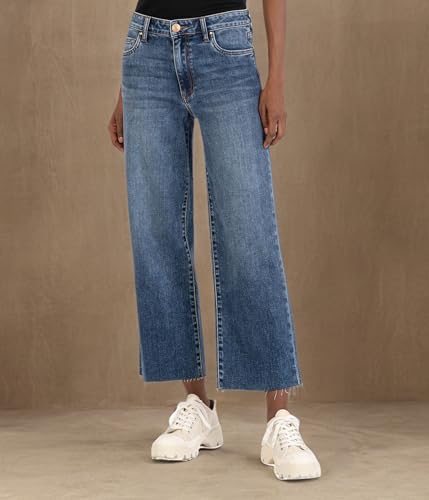 KUT from the Kloth Charlotte High-Rise Culottes in Commendatory - Jeans for Women - Belt Loop - Button Closure3