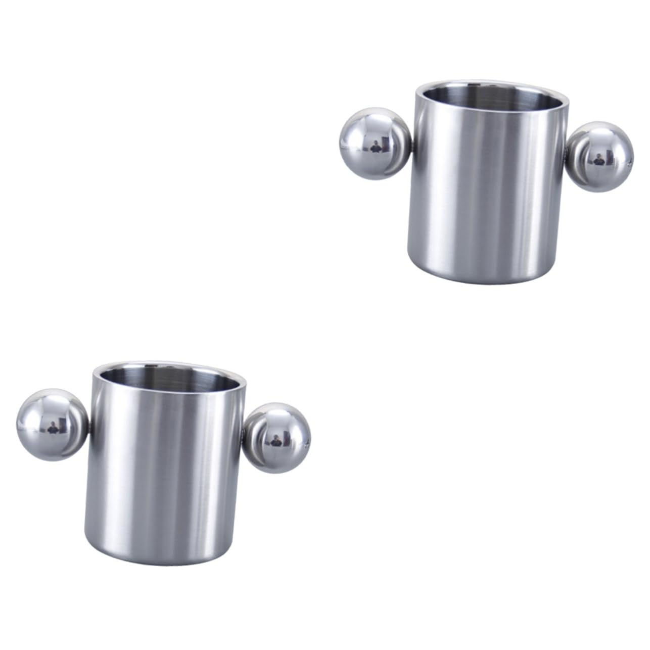 INOOMP 2 Stück Doppelwandige Becher Aus Edelstahl Wassertrinkbecher Campingbecher Für Draußen Edelstahlbecher Edelstahlbecher Mit Griff Edelstahl Trinkgeschirr Campingbecher