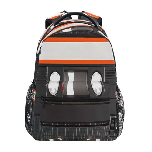Old Cassette Tape Music Backpack for School Boys Girls Adults Kids Bookbag Laptop Bag 15L