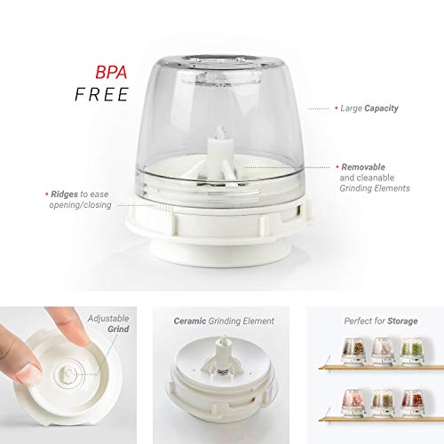 FinaMill - Award Winning Battery Operated Spice Grinder – Adjustable Coarseness, Durable Ceramic Grinding Elements, One Touch Operation, LED Light, Easy to Refill, includes 2 Quick-Change Spice Pods. - Thumbnail 6