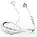 Dylan X19C Wireless Headset Bluetooth 4.1 Sports Headphone Neckband Design Magnetic Suction Extra Bass CVC 6.0 Noise Cancelling Sweat Proof, White