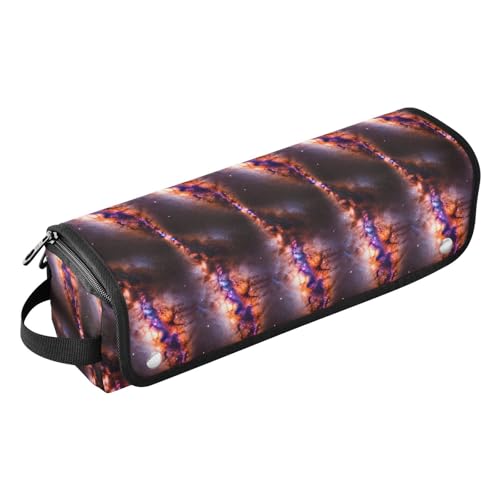 Organizador para herramientas de cabello 2 en 1 y estera resistente al calor con cremallera, estuche portátil para viaje para rizador, plancha de pelo, secador plano Nebula Galaxy miniatura 1
