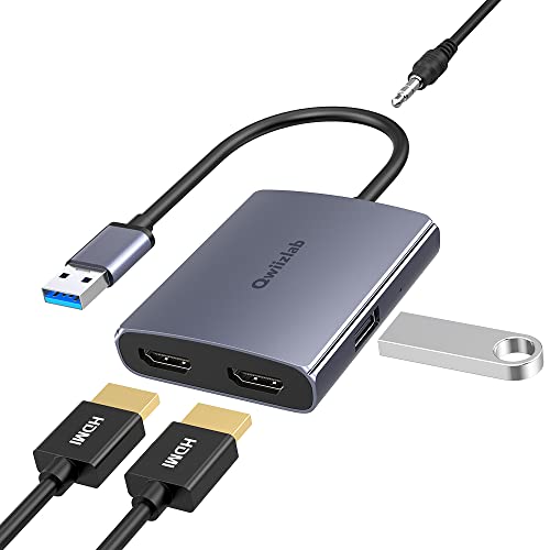 Amazon | Qwiizlab USB HDMI 変換アダプタ、USB 3.0対応デュアル