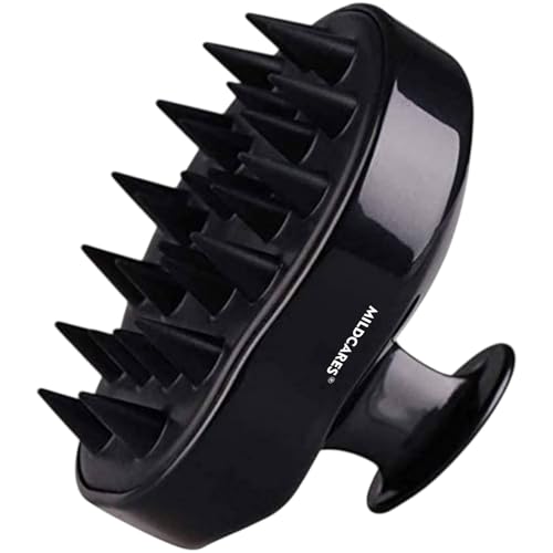 Image of MildCares Mouse Scalp Massager Brush (Black) | Soft Silicone Bristles Comb for Gentle Scalp Exfoliation, Deep Cleaning & Relaxing Dry /Wet Head Massage | All Hair Types | Shampoo Brush for Men & Women