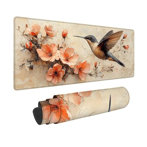 Tapis de souris colibri imperméable avec bords cousus et base antidérapante