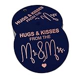 ✅ Pack De Balises 50 Agréables Et Robustes Câlins Et Baisers De La M & Mrs Mariage, Imprimées Avec Du Papier Or Rose Sur Une Base De Couleur Vive. La Touche Finale Parfaite Pour Vos Cadeaux Ou Événements.