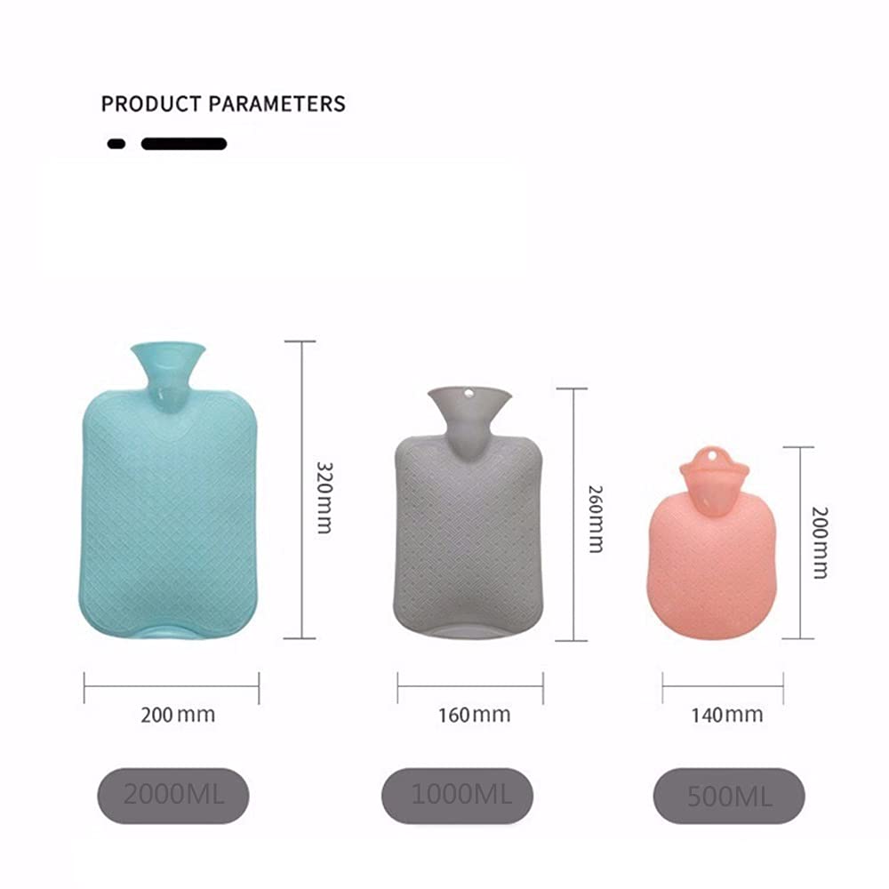 Bolsa de agua caliente Bolsa de Agua Caliente Multicolor 500ml-2000ml(Blue,1000ML)
