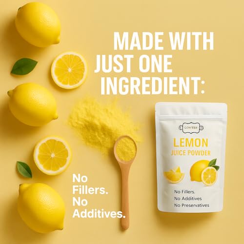 Image of Confect Lemon Juice Powder | Pure & Natural Fruit Powder for Smoothies, Baking, Beverages, Juices, Tea & DIY Recipes | Vegan, Gluten-Free, No Added Sugar - 200 Gm