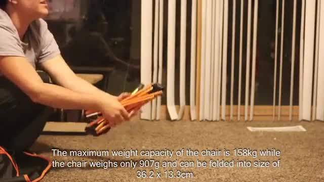 Sportneer Portable Lightweight Foldable Camping Chair Up to 150 kg for Backpacking/Hiking/Picnic/Fishing, orange, medium - Image 8