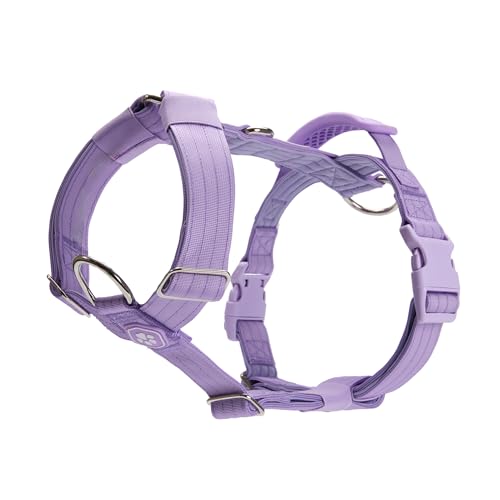 Image of Spark Paws No Pull Dog Harness with Handle for Large Dogs, Heavy Duty Dog Harness for Big Strong Breeds, Adjustable, Y Shaped Padded Halter Design with Front Clip - Lilac - L