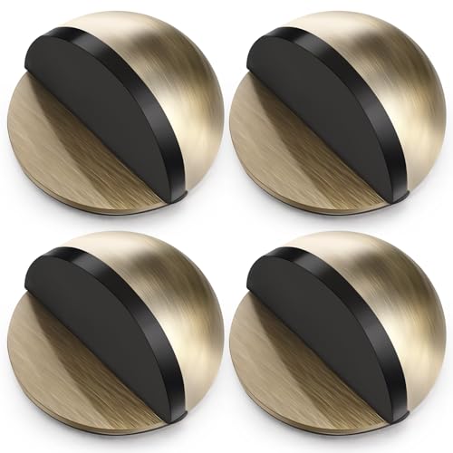 Hotop Butée de Porte de Sol Auto-Adhésives Butée en Acier Inoxydable Ovale Arrêt de Porte Poli avec Colle Butoir de Porte en Demi-Lune pour Protection de...