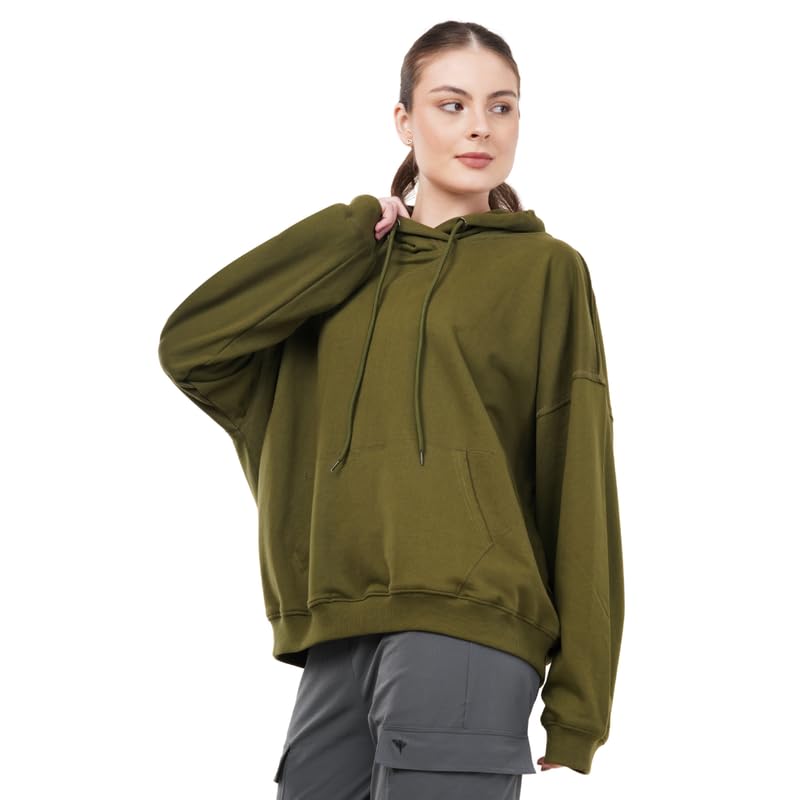 Women’s Olive Green Oversized Hoodie-image-35