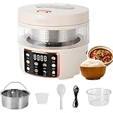 Photo Gallery cooker di riso di vetro, pentola di riso a basso zucchero a basso contenuto di zucchero con cestino da filtro automatico, timer 24h, multicolo da 400 w in pentola interna in vetro per il dormitorio Photo Gallery cooker di riso di vetro, pentola di riso a basso zucchero a basso contenuto di zucchero con cestino da filtro automatico, timer 24h, multicolo da 400 w in pentola interna in vetro per il dormitorio
