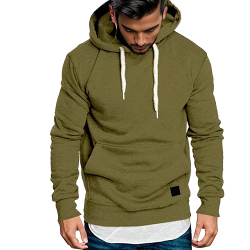 Top Deportivo Hombre Suéter de tamaño con Capucha Informal para Hombre Marca Hombre (Army Green, M)