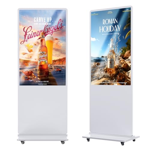 Image of 55'' Digital Signage Display Smart Android LCD Sign Kiosk Electronic Menu Board Advertising Display Screen Monitor HDMI WiFi USB 4K Media Video Player (Non Touch Screen,White)