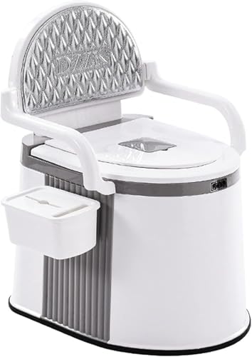 ポータブルトイレ 介護用 簡易トイレ 手すり付き 携帯トイレ 便器 大人用 洗えるカゴつき 高齢妊婦のトイレ 処理袋利用可能 寝室 キャンピングカー用 防災用 消臭 取り外し可能手すり-blue 介護用トイレ 高齢者用トイレ 防臭ポータブルトイレ (グレー