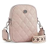 BOSTANTEN Small Quilted Crossbody Purses for Women Vegan Leather Cell Phone Bag with Adjustable Wide Strap