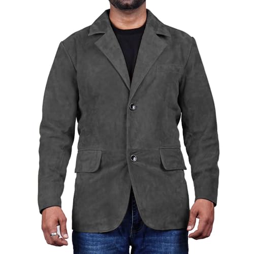 Image of Suede Leather Blazer for Men Suede Sport Coat for Men Blazer Suede Leather Jacket Blazer Coat for Men