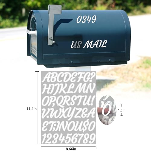 Image of 510 Pieces 10 Sheets Letter Stickers,Self Adhesive Waterproof Mailbox Numbers Stickers,Alphabet Decals for DIY,Bulletin Board,Window,Door,Sign,Bike,Car,Laptop,Scrapbook(White, 1.5 Inch)