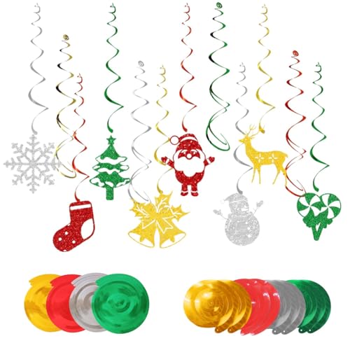 Christmas Ceiling Decorations Hanging Christmas Decorations 8 Styles Foil Christmas Decoration Christmas Tree Bell Reindeer Snowflake for Indoor Roof Tree Decor