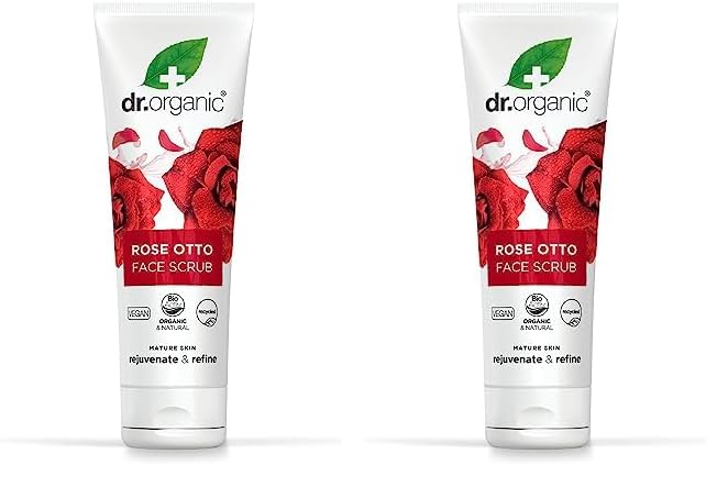 Dr. Organic Exfoliante Facial Rosa De Damasco 125 ml (Paquete de 2)