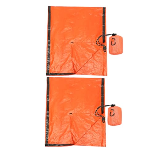 BESPORTBLE 2pcs Portable Lightweight Emergency Sack with Drawstring for Camping and Hiking Bivouac Sack with Emergency Whistle for Outdoor Adventures