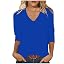 Blue 3/4 Sleeve Shirts for Women