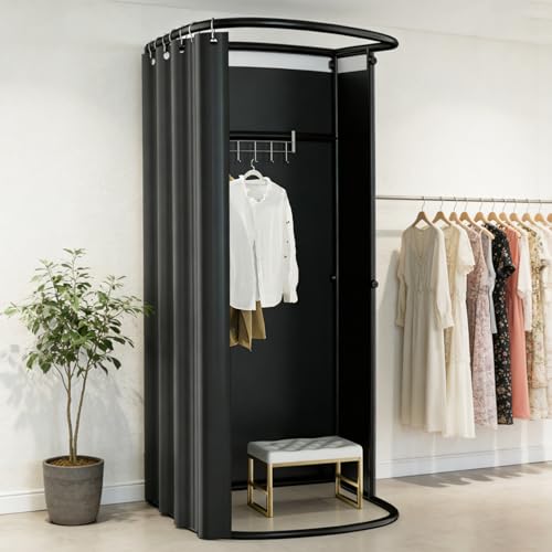 LXSEHN Umkleidekabine Freistehend, U-Form Bewegung Spur...