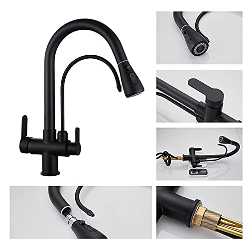 Robinet évier de cuisine 3 voies à arc élevé pour eau pure - 6