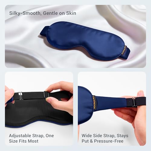 Image of Cold Eye Mask - Cooling Eye Mask for Puffy Eyes, Cold Compress for Dark Circles, Tired Eyes, Headache, Migraines Relief - Reusable Gel Ice Pack, Weighted Sleep Mask((Black,Blue)