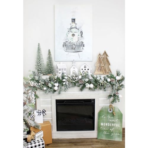 AuldHome Design Wooden Christmas Tree Trays (Nested Set of 2, Natural), Distressed Rustic Farmhouse Style Holiday Christmas Serving Decorative Platters - Image 4