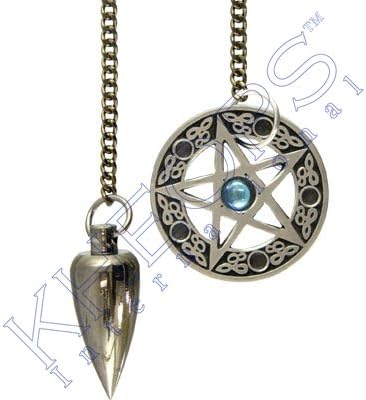 Metal Pendulum with Pentacle Cone Brushed metal (each)
