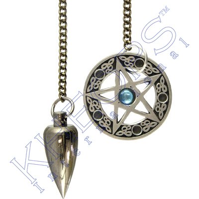 Metal Pendulum with Pentacle Cone Brushed metal (each)