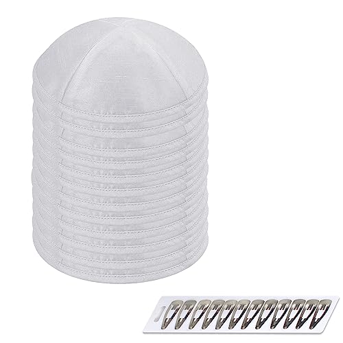 Image of Zion Judaica Deluxe Raw Silk Kippot Bulk Packs or Single Kippah Includes Free Clips